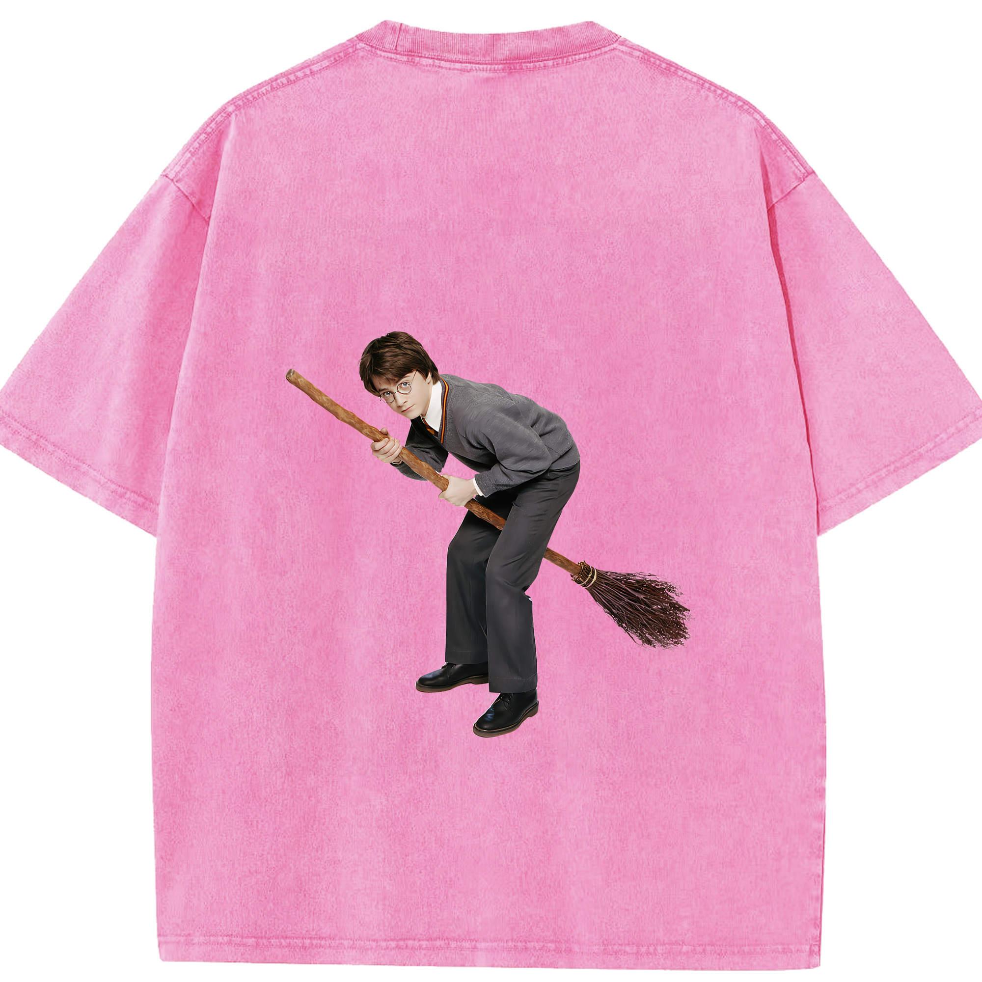 （画像用） Harry Potter ハリー・ポッターシリーズ 綿100% ヴィンテージ風 半袖Tシャツ（背面プリント）